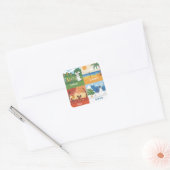 Schattige & educatief 4 seizoenen ontwerp vierkante sticker (Envelop)