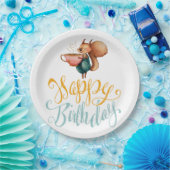 Schattige eekhoorn Birthday Papieren Bordje (Feest)
