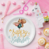 Schattige eekhoorn Birthday Papieren Bordje (Feest)