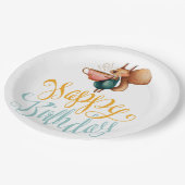 Schattige eekhoorn Birthday Papieren Bordje (Gekanteld)