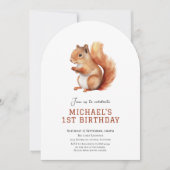 Schattige Eekhoorn bos verjaardagsuitnodiging Kaart (Voorkant)