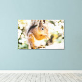 Schattige eekhoorn canvas afdruk (Insitu (Houten vloer))