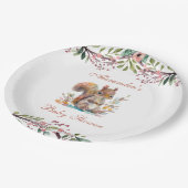 Schattige Eekhoorn Forest Woodland Baby shower Papieren Bordje (Gekanteld)