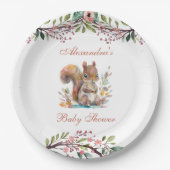 Schattige Eekhoorn Forest Woodland Baby shower Papieren Bordje (Voorkant)