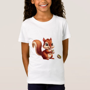 Schattige Eekhoorn Graphic T-shirt voor Meisjes –