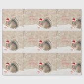 Schattige eekhoorn in Santa Hat Cadeaupapier (Vlak)