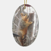 Schattige eekhoorn kerstfoto keramisch ornament (Links)