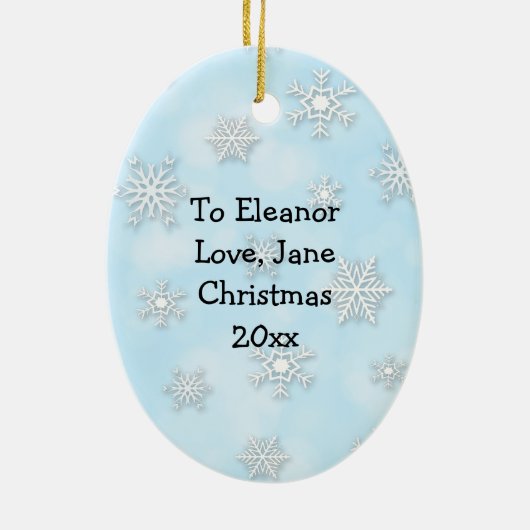 Schattige eekhoorn kerstfoto keramisch ornament (Achterkant)