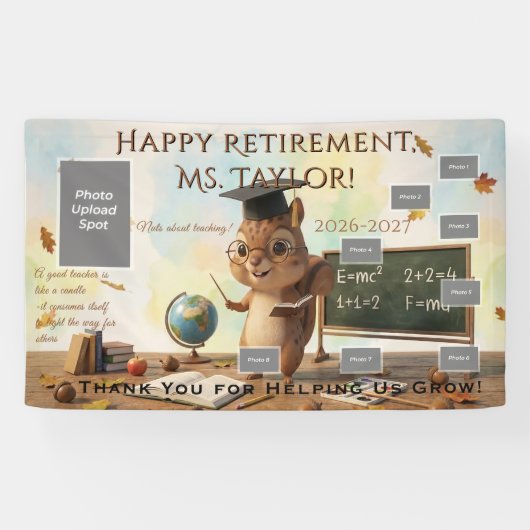 Schattige Eekhoorn Leraren Pensioen Foto Banner 20 (Horizontaal)