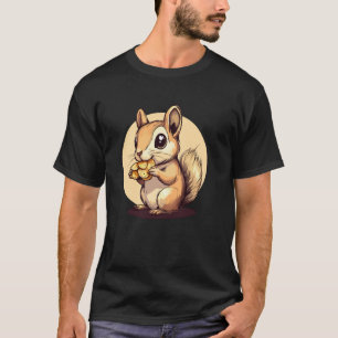 Schattige eekhoorn met eikel charme t-shirt