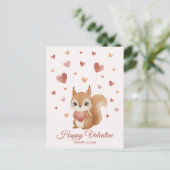 Schattige eekhoorn met hart Valentijnsdag Feestdagenkaart (Staand voorkant)
