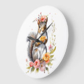 Schattige eekhoorn met lentebloemen grote klok (Hoek)