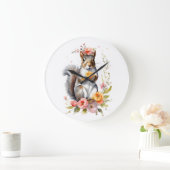 Schattige eekhoorn met lentebloemen grote klok (Huis)