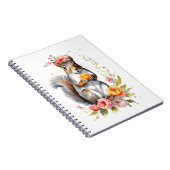 Schattige eekhoorn met lentebloemen notitieboek (Rechterzijde)