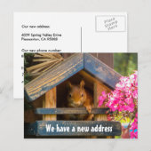 Schattige Eekhoorn Nieuw Thuis Adres Net Verplaats Aankondigingskaart (Voorkant / Achterkant)