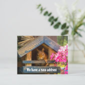 Schattige Eekhoorn Nieuw Thuis Adres Net Verplaats Aankondigingskaart (Staand voorkant)
