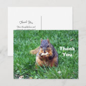 Schattige Eekhoorn Pinda Foto Bedankt Briefkaart (Voorkant / Achterkant)
