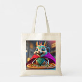 Schattige Eekhoorn Pizza Noten Canvas tas (Achterkant)