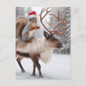 Schattige Eekhoorn Santa en het rendier Briefkaart (Voorkant)