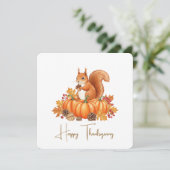 Schattige eekhoorn thanksgiving kaart  (Staand voorkant)