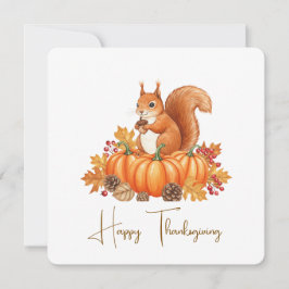 Schattige eekhoorn thanksgiving kaart