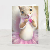 Schattige eekhoorn Valentijn Roze ballet Tutu Hear Feestdagen Kaart (Voorkant)