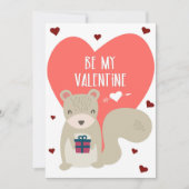 Schattige eekhoorn Valentijns groet Kaart (Voorkant)