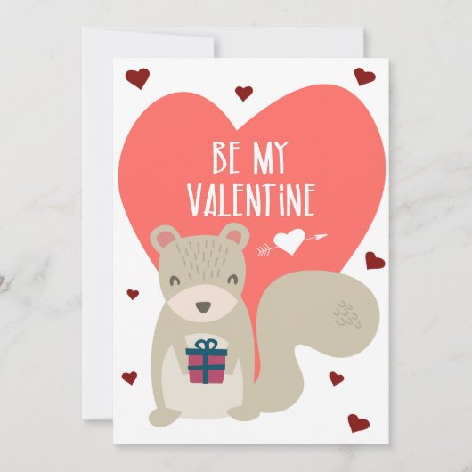 Schattige eekhoorn Valentijnsgroet Kaart (Voorkant)