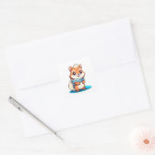 Schattige eekhoorn vierkante sticker (Envelop)