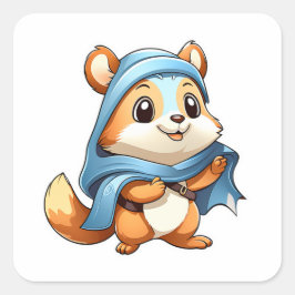 Schattige eekhoorn vierkante sticker