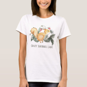 schattige eekhoorndame voegt tekst toe t-shirt