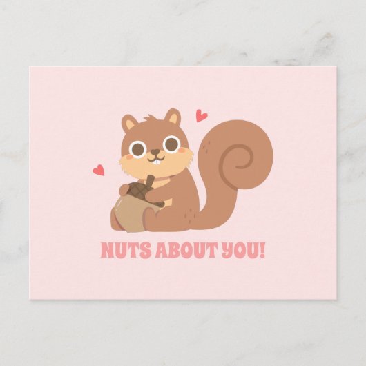 Schattige eekhoornnoten over jou Funny Valentines  Briefkaart (Voorkant)