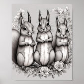Schattige eekhoorns poster (Voorkant)