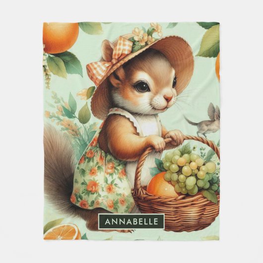  Schattige Eekhoornschilderij Fleece Deken (Voorkant)