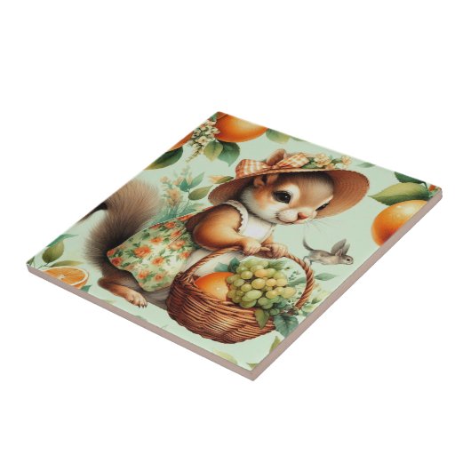  Schattige Eekhoornschilderij Tegeltje (Zijkant)