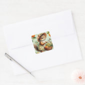 Schattige Eekhoornschilderij Vierkante Sticker (Envelop)