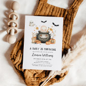 Schattige Een Baby Brouwt Halloween Baby shower Kaart
