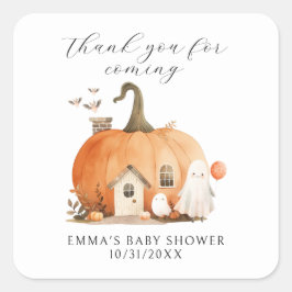 Schattige een beetje boe Baby shower dank je Vierkante Sticker