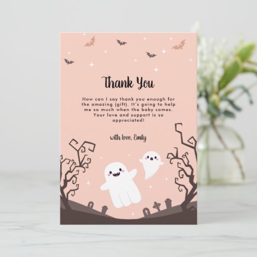 Schattige een beetje boe is bijna te wijten aan Ba Bedankkaart (Staand voorkant)