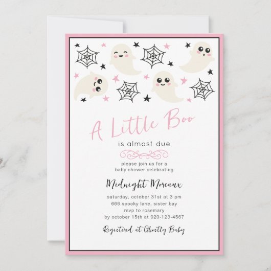 Schattige Een beetje Boo Halloween Baby shower Uit Kaart (Voorkant)