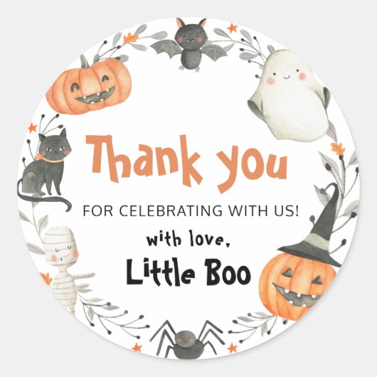 Schattige een beetje boo halloween herfst Baby sho Ronde Sticker (Voorkant)