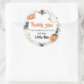 Schattige een beetje boo halloween herfst Baby sho Ronde Sticker (Tas)