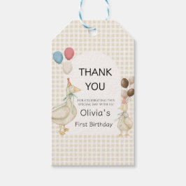 Schattige Eén Dwaas Gans Verjaardag Cadeaulabel