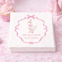 Schattige Eén Dwaze Gans Roze Strik Eerste Verjaar