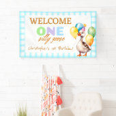 Schattige Een Gekke Gans Blue Boy 1e Verjaardag We Spandoek (Insitu)