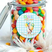 Schattige Een Gekke Gans Blue Boy 1st Birthday Ronde Sticker