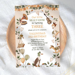 Schattige Een Gekke Gans  Boy Girl Verjaardag Kaart