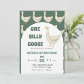 Schattige Een Gekke Gans Geslachtsneutrale Verjaar Kaart (Staand voorkant)
