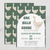 Schattige Een Gekke Gans Geslachtsneutrale Verjaar Kaart (Voorkant / Achterkant)