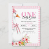 Schattige Een gekke gans, gingham meisje's 1e verj Kaart (Voorkant)